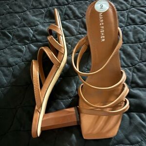 Marc Fisher Women's Brown Strappy Block Heels